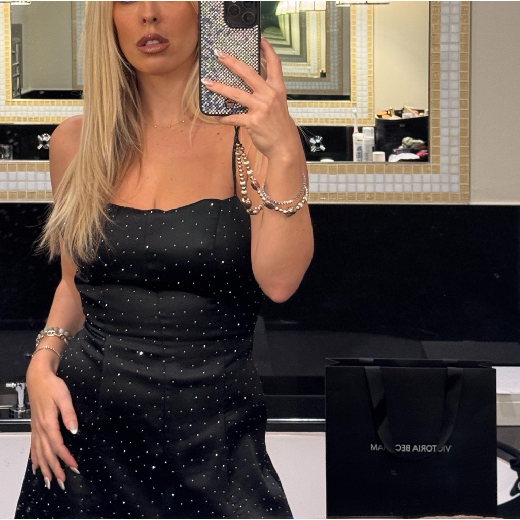 Zara Black Mini Dress With Silver Accents